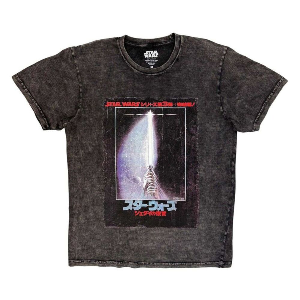 Star Wars: Return Of The Jedi Unisex Adult Japanese Poster Stone Wash T-Shirt /